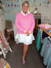 Lade das Bild in den Galerie-Viewer, MISS GOODLIFE V-NECK CRÈME DE LA CRÈME STRASS ROSÉ GELB