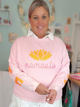 Lade das Bild in den Galerie-Viewer, MISS GOODLIFE ROUNDNECK DOUBLE NAMASTÉ GLITTER ROSÉ.NEONORANGE