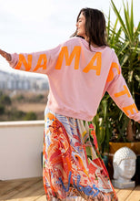 Lade das Bild in den Galerie-Viewer, MISS GOODLIFE ROUNDNECK DOUBLE NAMASTÉ GLITTER ROSÉ.NEONORANGE