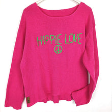 Lade das Bild in den Galerie-Viewer, PULLOVER STARS OF IBIZA "HIPPIE LOVE" PINK ONE SIZE-Stars Of Ibiza-Baumwolle,nachhaltig,pink,recycelt