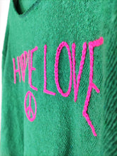 Lade das Bild in den Galerie-Viewer, PULLOVER STARS OF IBIZA "HIPPIE LOVE" GRÜN ONE SIZE-Stars Of Ibiza-Baumwolle,grün,nachhaltig,recycelt