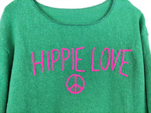 Lade das Bild in den Galerie-Viewer, PULLOVER STARS OF IBIZA "HIPPIE LOVE" GRÜN ONE SIZE-Stars Of Ibiza-Baumwolle,grün,nachhaltig,recycelt