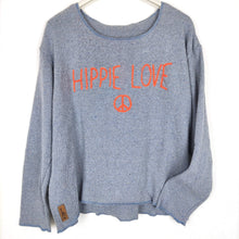 Lade das Bild in den Galerie-Viewer, PULLOVER STARS OF IBIZA "HIPPIE LOVE" GRAU-BLAU ONE SIZE-Stars Of Ibiza-Baumwolle,blau,grau,hellblau,nachhaltig,recycelt