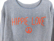 Lade das Bild in den Galerie-Viewer, PULLOVER STARS OF IBIZA "HIPPIE LOVE" GRAU-BLAU ONE SIZE-Stars Of Ibiza-Baumwolle,blau,grau,hellblau,nachhaltig,recycelt