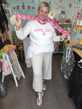 Lade das Bild in den Galerie-Viewer, PULLOVER STARS OF IBIZA "HIPPIE LOVE" CREME PINK ONE SIZE