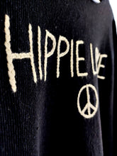 Lade das Bild in den Galerie-Viewer, PULLOVER STARS OF IBIZA "HIPPIE LOVE" SCHWARZ BEIGE ONE SIZE