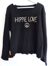 Lade das Bild in den Galerie-Viewer, PULLOVER STARS OF IBIZA "HIPPIE LOVE" SCHWARZ BEIGE ONE SIZE