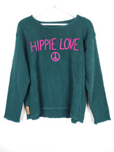 Lade das Bild in den Galerie-Viewer, PULLOVER STARS OF IBIZA "HIPPIE LOVE" GRÜN PINK ONE SIZE