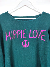 Lade das Bild in den Galerie-Viewer, PULLOVER STARS OF IBIZA "HIPPIE LOVE" GRÜN PINK ONE SIZE