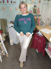 Lade das Bild in den Galerie-Viewer, PULLOVER STARS OF IBIZA "HIPPIE LOVE" GRÜN PINK ONE SIZE