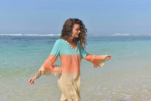 Lade das Bild in den Galerie-Viewer, TUNIC ANTIBES SUNNY DAYS TURQUOISE-ORANGE HOT LAVA
