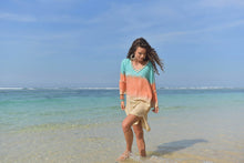 Lade das Bild in den Galerie-Viewer, TUNIC ANTIBES SUNNY DAYS TURQUOISE-ORANGE HOT LAVA
