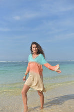 Lade das Bild in den Galerie-Viewer, TUNIC ANTIBES SUNNY DAYS TURQUOISE-ORANGE HOT LAVA
