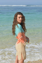 Lade das Bild in den Galerie-Viewer, TUNIC ANTIBES SUNNY DAYS TURQUOISE-ORANGE HOT LAVA
