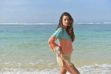 Lade das Bild in den Galerie-Viewer, TUNIC ANTIBES SUNNY DAYS TURQUOISE-ORANGE HOT LAVA
