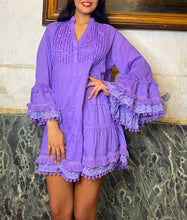 Lade das Bild in den Galerie-Viewer, TUNIKA KLEID KURZ PURPLE ANTICA SARTORIA ONE SIZE
