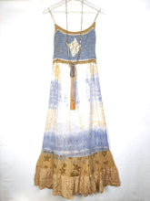 Lade das Bild in den Galerie-Viewer, BOHO TRÄGERKLEID BEIGE HELLBLAU ONE SIZE

