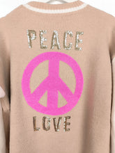 Lade das Bild in den Galerie-Viewer, PULLOVER WOLLMIX LOVE &amp; PEACE COLLEGE STYLE BEIGE ONE SIZE
