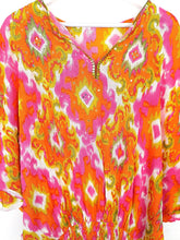 Lade das Bild in den Galerie-Viewer, TUNIKA KLEID ORANGE PINK ONE SIZE
