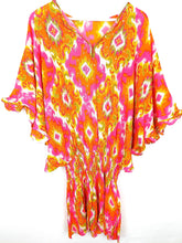 Lade das Bild in den Galerie-Viewer, TUNIKA KLEID ORANGE PINK ONE SIZE
