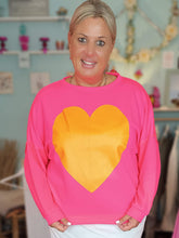 Lade das Bild in den Galerie-Viewer, MISS GOODLIFE ROUNDNECK &quot;BIG HEART&quot; NEON PINK
