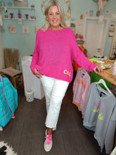 Lade das Bild in den Galerie-Viewer, ZWILLINGSHERZ PULLOVER OVERSIZE &quot;CIAO CIAO&quot; PINK ONE SIZE
