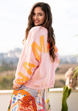 Lade das Bild in den Galerie-Viewer, MISS GOODLIFE ROUNDNECK DOUBLE NAMASTÉ GLITTER ROSÉ.NEONORANGE
