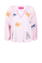 Lade das Bild in den Galerie-Viewer, S26 451 BLOUSE PLACE DU SOLEIL ROSA MIX COLORED CRAB EMBR
