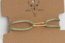 Lade das Bild in den Galerie-Viewer, SAFETY PIN BRACELET GOLD OLIVE LOVE IBIZA - hippie style and more
