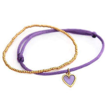 Lade das Bild in den Galerie-Viewer, ARMBAND PURPLE HEART SILVER/GOLD - hippie style and more
