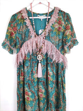Lade das Bild in den Galerie-Viewer, MAXI KLEID TURQUOISE ROSÉ SIZE S/M - hippie style and more
