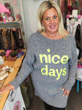Lade das Bild in den Galerie-Viewer, LONG PULLOVER NICE DAYS GRAU NEON ONE SIZE - hippie style and more
