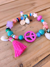 Lade das Bild in den Galerie-Viewer, ARMBAND &quot;PEACE&quot; SMALL PINK TURQUOISE
