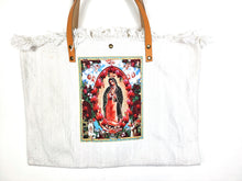 Lade das Bild in den Galerie-Viewer, TASCHE SHOPPER &quot;VIRGIN MARIA&quot; WEISS
