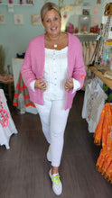 Lade das Bild in den Galerie-Viewer, STRICKJACKE CARDIGAN WOLLMIX &quot;PEACE&quot; ROSA ONE SIZE
