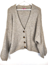 Lade das Bild in den Galerie-Viewer, STRICK JACKE BEIGE WOLLMIX ONE SIZE
