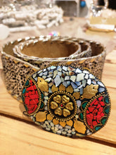 Lade das Bild in den Galerie-Viewer, GÜRTEL ECHT LEDER ANIMAL PRINT GOLD
