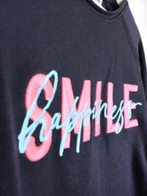 Lade das Bild in den Galerie-Viewer, PULLOVER ZWILLINGSHERZ LISA &quot;SMILE HAPPINESS&quot; NAVY ONE SIZE
