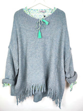 Lade das Bild in den Galerie-Viewer, STRICK PULLOVER HELLBLAU WOLLMIX OVERSIZE ONE SIZE
