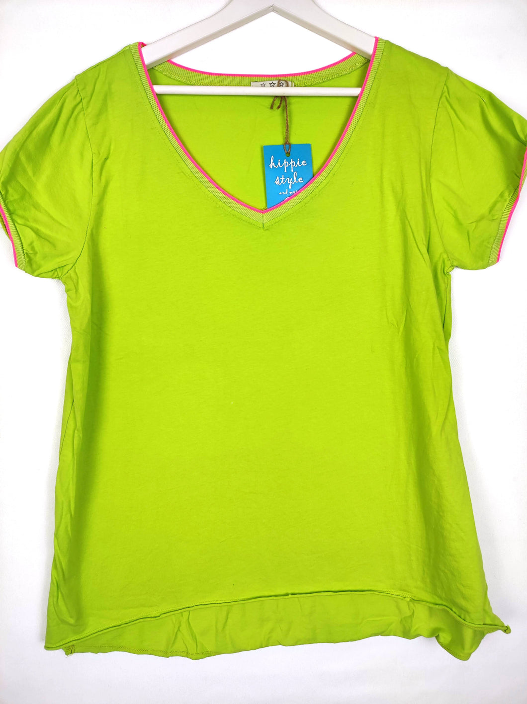 T-SHIRT PURE GREEN V-NECK ONE SIZE