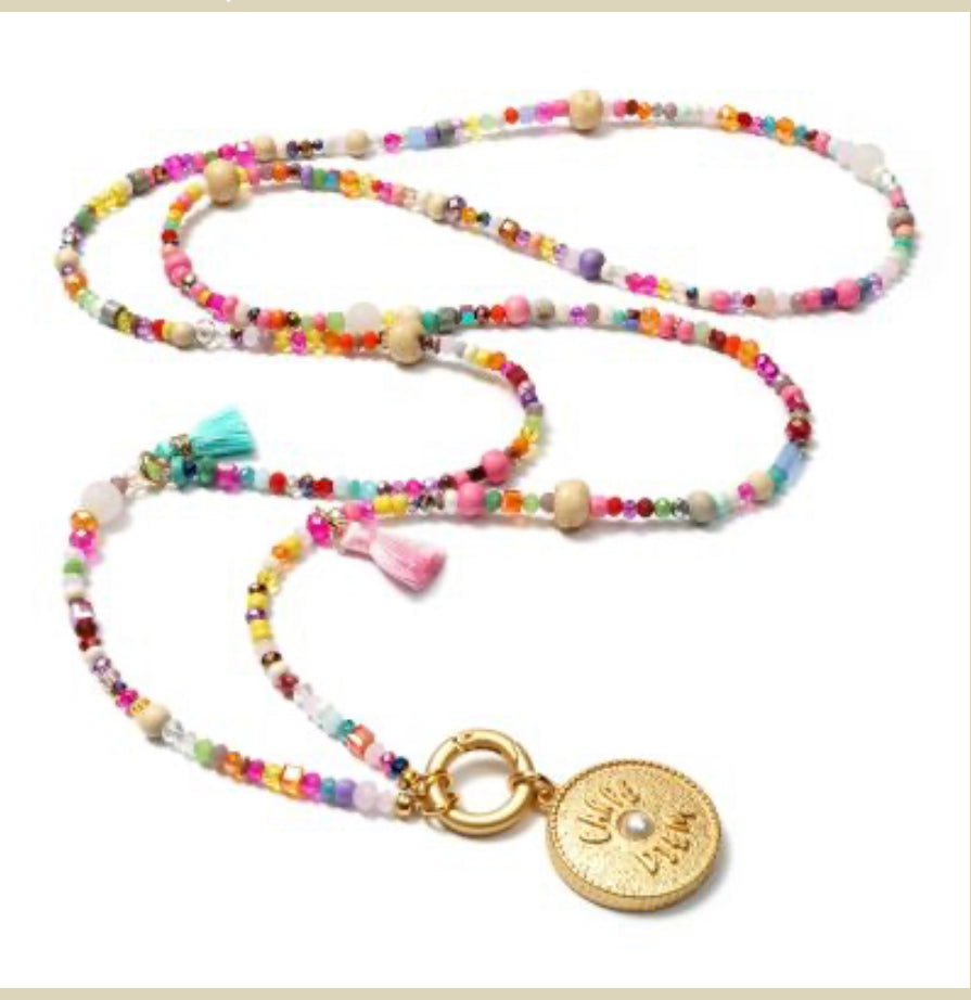 KETTE EDELSTEIN CARPE DIEM GOLDFARBEN