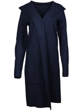 Lade das Bild in den Galerie-Viewer, STRICK HOODIE JACKE &quot;JANINA&quot; NAVY BLAU ONE SIZE
